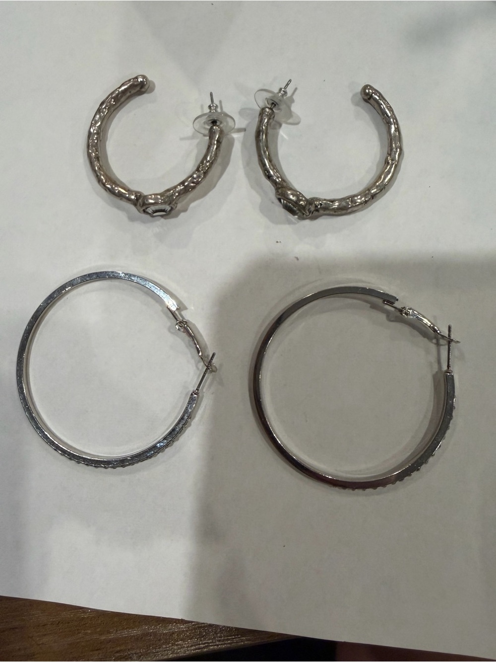 Silver Hoop Earring Set - Classic Silver Tone
